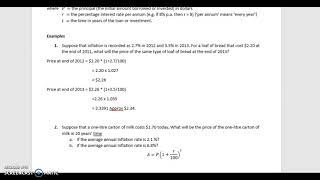 Inflation Calculations Further Maths