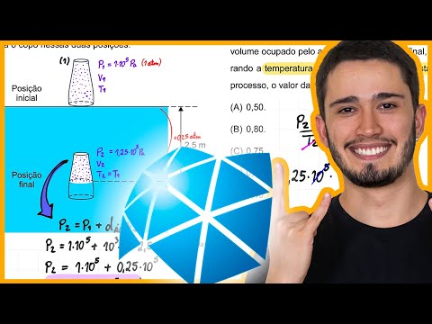 UNESP 2024 - In a game, a person places a glass with its mouth facing down, leaning against the s...