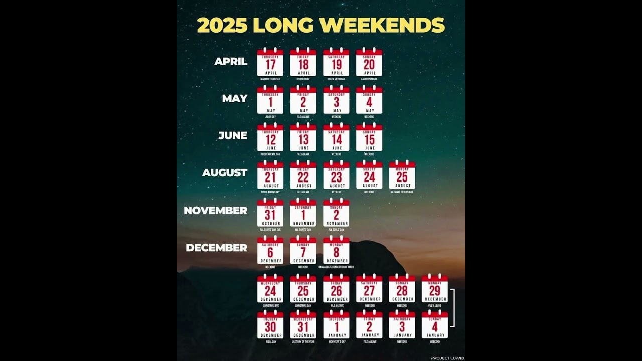 Philippines long weekends 2025 #holiday #longweekendvibes