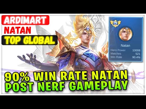 90% Win Rate Natan Post Nerf Gameplay [ Top Global Natan ] ARDIMART - Mobile Legends Emblem Build