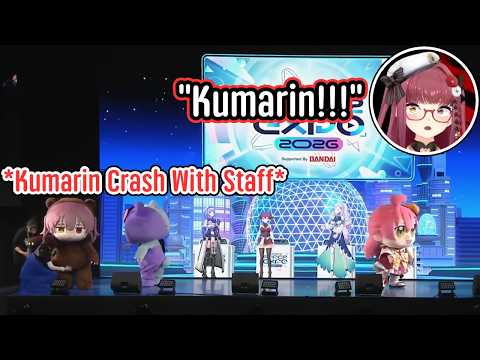 Kumarin Accidentally Crash With Staff MC Because Of Her Big Body【Hololive】