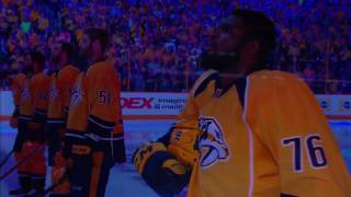 Kelly Clarkson sings anthem, Kings of Leon wave towels to pump up Nashville