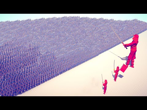 ALL 3 SAMURAI vs 100x WEAKEST UNITS ARMIES - Totally Accurate Battle Simulator TABS