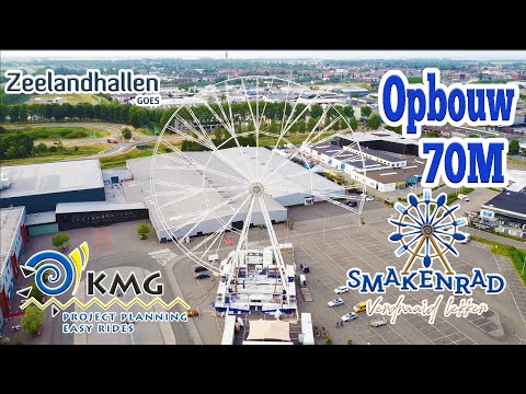 Opbouw KMG Smakenrad 70 meter hoog Zeelandhallen Goes