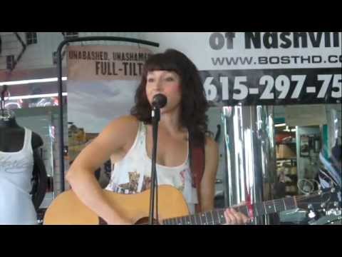 Ashley Renay playing at Bost Harley Davidson for the NashvilleEar.com Songwriter Stage.