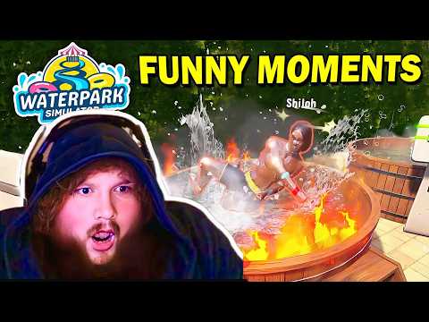 1 Hour of CaseOh Playing Waterpark Simulator! (Funny Moment) #8