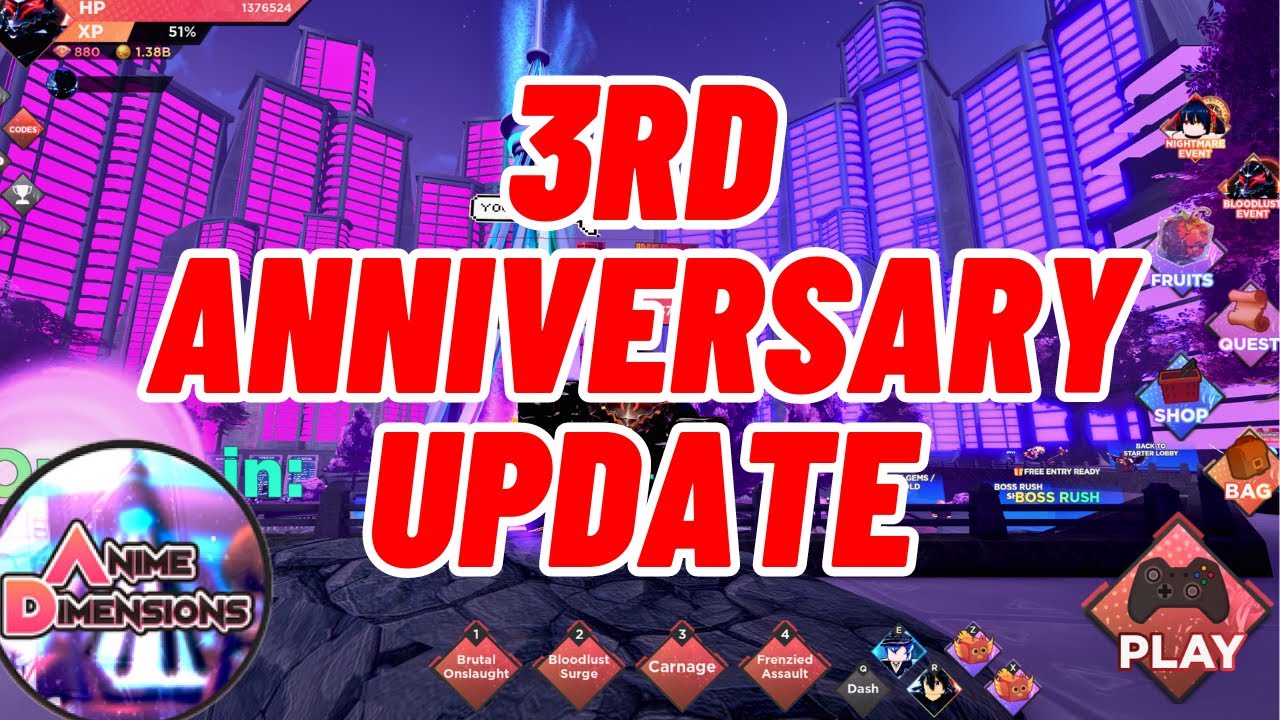 3rd Anniversary Update! I am the Luckiest in the Game!! Anime Dimensions #roblox