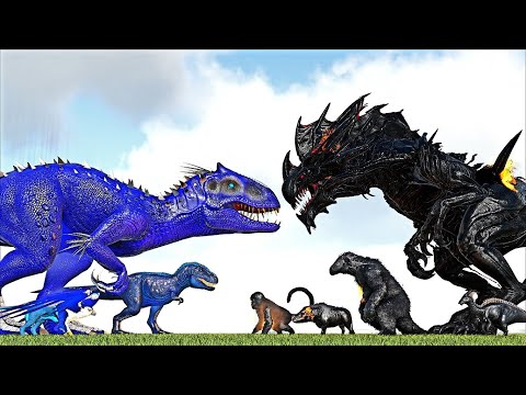 ALL DEMONIC CREATURES VS CELESTIAL AND ASCENDED CREATURES (ARK SURVIVAL EVOLVED BATTLE DINOSAUR)