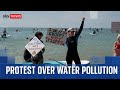 Thousands Across The UK Take To The Water In Paddle Out Protest Against Water Pollution