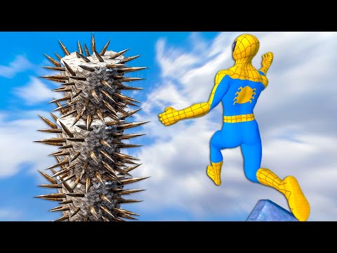 Extreme Spider Man Ragdoll Compilation Deadly Spike Trap Fails