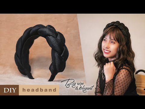 DIY - Big Black Braided Headband 🖤 2 Layers - Chiffon...