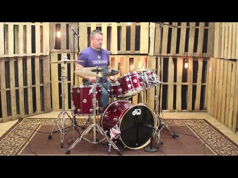 DW Collector's Maple Ruby Glass Drum Set - 20, 10, 12, 15, 6x14 - SO#1069037