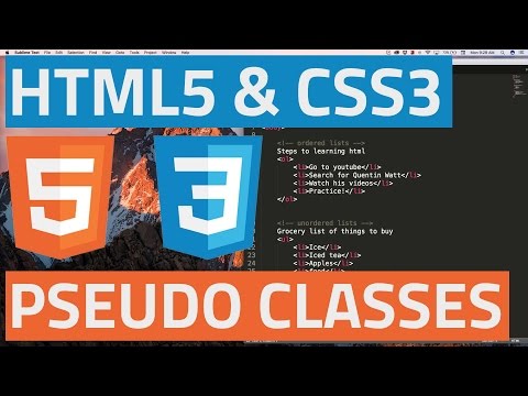 HTML5 and CSS3 beginner tutorial 22 - Pseudo Classes