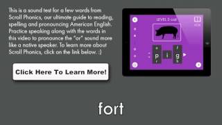 Pronunciation of "or" Sound - American English Pronunciation - Scroll Phonics Sound Test