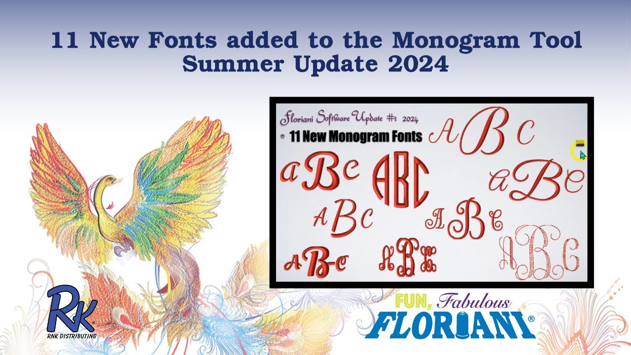11 New Fonts added to the Monogram Tool