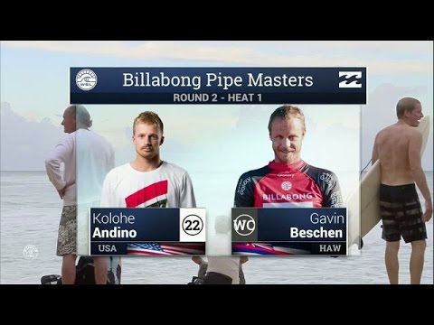 Kolohe Andino vs. Gavin Beschen - Round Two, Heat 1 - 2016 Billabong Pipe Masters