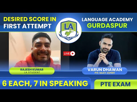 Rajesh from Gurdaspur got 68 in Speaking | 6 Each in PTE | First Attempt | LA Language Academy PTE