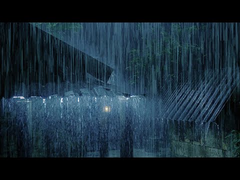 Overcome Stress to Sleep Instantly with Heavy Rain - Paramount Thunder Sounds on a Tin Roof at Night