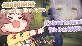 Because the Hourglass Okayu's Hilarious Voice Change Like Gyaru, Make Korone Laugh so Hard【OKAKORO】