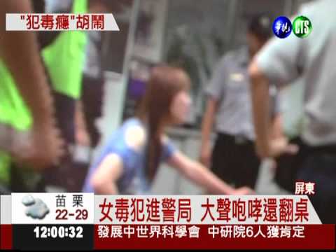 犯毒癮咆哮翻桌 女毒犯大鬧警局