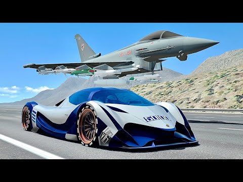 Devel Sixteen 2019 vs Eurofighter Typhoon Jet - Drag Race 20 KM