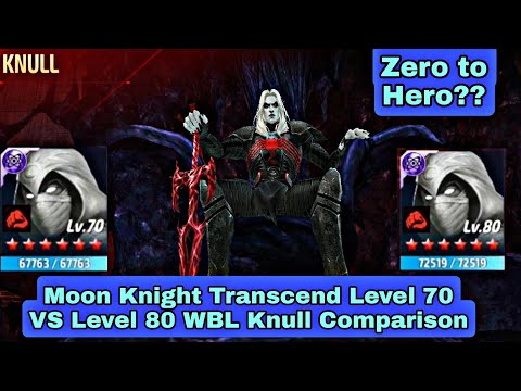 Moon Knight Transcend Level 70 VS Level 80 WBL Knull Comparison - Marvel Future Fight