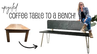 How I Upcycled A Coffee Table To A Bench!