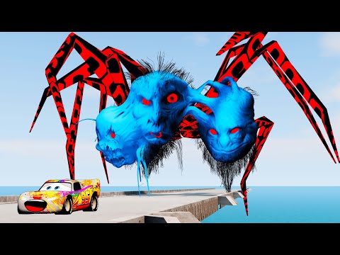 Epic Escape from Scary Stories Three HEADED Eater vs Lightning McQueen | BeamNG.Drive