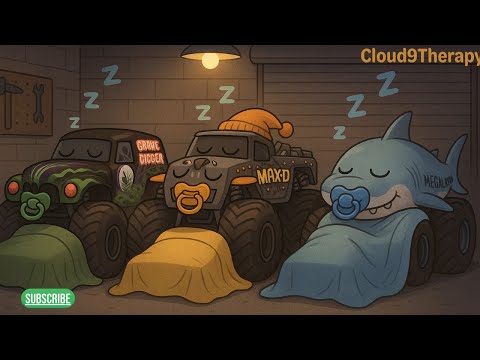 Baby Sleep Music Loop 2 Hour Lullaby Monster Truck Calming 4K Animation