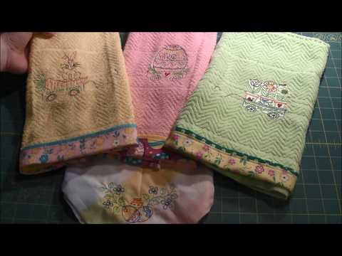 Machine Embroidered Spring Towels