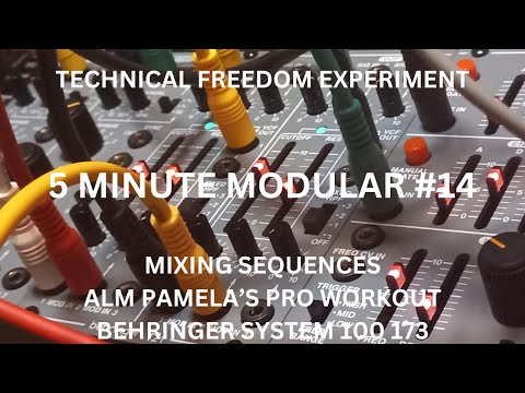 5 MINUTE MODULAR #14 - MIXING SEQUENCES - ALM PAMELA'S PRO WORKOUT AND BEHRINGER SYSTEM 100 173