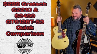 Video thumbnail for Gretsch G2210 Streamliner Junior Jet ($299) & G6128T-53 Vintage Select ($2499) Quick Comparison by Mountain Music Exchange