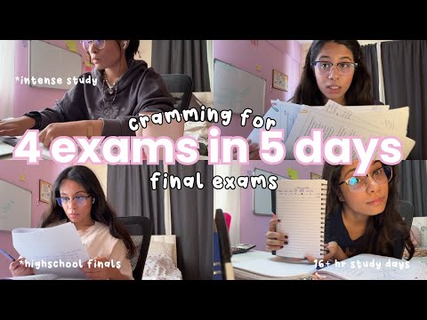 CRAM WITH ME for 4 FINALS in 5 DAYS 😭 board exams, intense last minute study vlog, 4 am all nighters