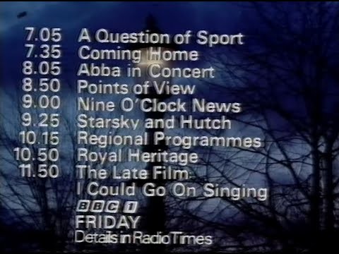 Thursday 12th March 1981 BBC1 - Question Time - Weather - Closedown