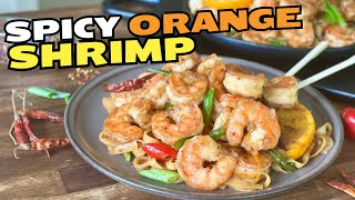 This Puts TAKEOUT to SHAME! Spicy Orange Shrimp with Noodles on the Griddle - Easy Griddle Recipes