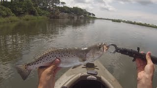 preview picture of video 'Inshore Kayak Fishing Oak Island, NC - Speckled Trout and Flounder Fishing'