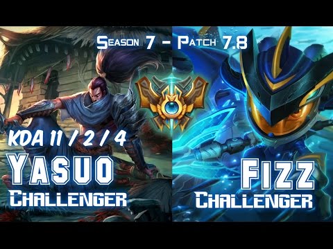 YASUO CHALLENGER vs FIZZ CHALLENGER Top - Patch 7.8 KR Ranked