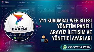 2- V11 Kurumsal Web Sitesi Yönetim Paneli (İletişim, Yönetici Ayarları)