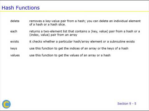 Perl Programming - Section 9