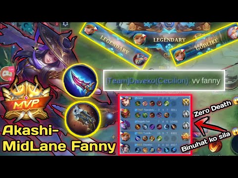 HOW TO PLAY MIDLANE FANNY IN RANKED GAME | (VV FANNY DAW) | FANNY BUILD | Akashi- Plays