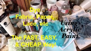 Quick Cheap Easy Way To Dye Fabric Lace Cheesecloth Etc|Junk Journal Tutorial
