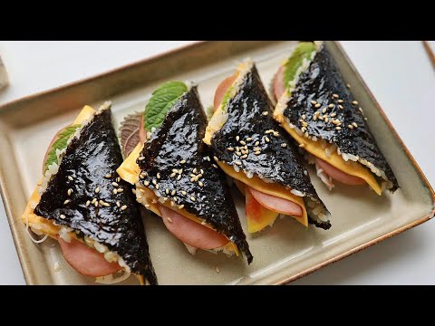 김밥 세상 어디서도 보지 못한 딱💥 한번 접는 김밥 ‼️