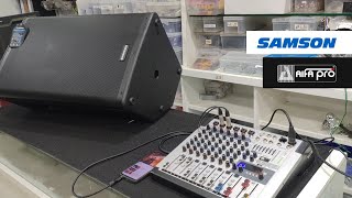 Video thumbnail for SAMSON RSX115a Active speaker and AifaPro MIX8FX Mixing console Soundcheck. by Sound Square
