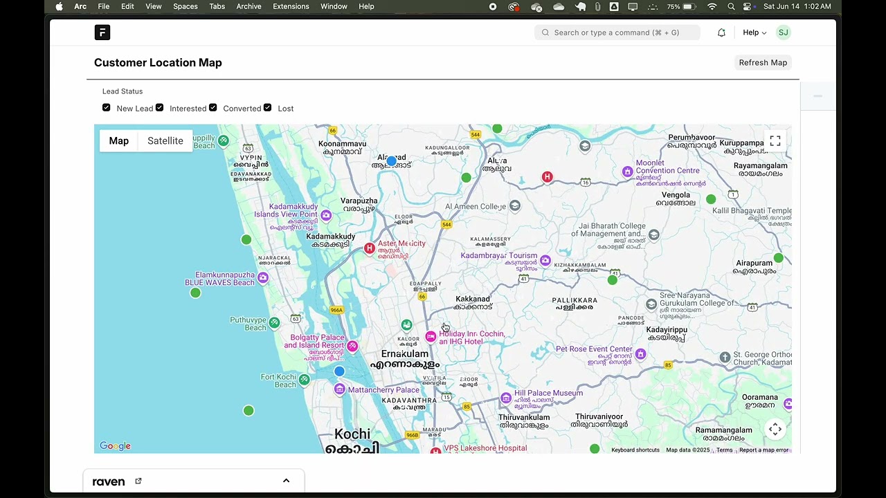 Customer Location Map Demo