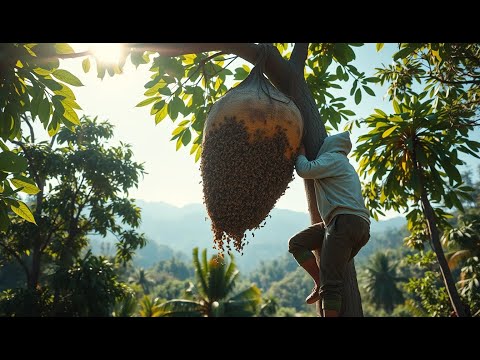 Wildbienenstock-Entdeckung im höchsten Baum – Die gefährliche Jagd nach Waldhonig