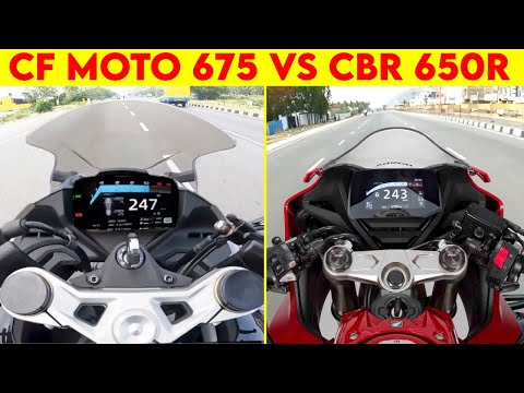 CF MOTO 675SR VS CBR 650R | 0 TO 250 | TOPSPEED CLOSE BATTLE !!!