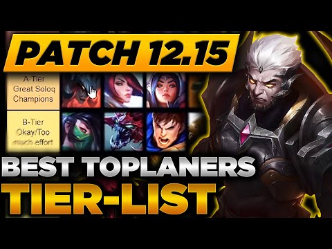Patch 12.15 Toplane Soloque Tier List - Best for Climbing - High Elo & Low Elo