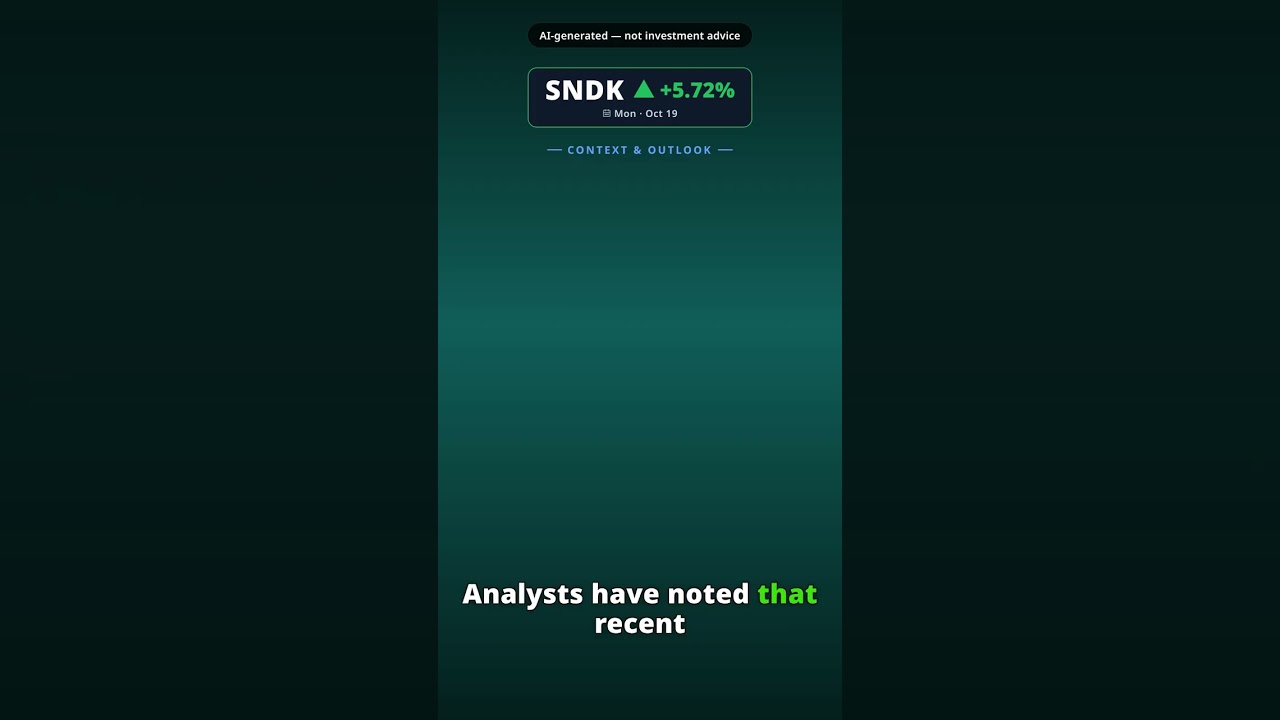 ¿Por qué acelera la acción de Sandisk hoy? SNDK +5.72% (19 oct)