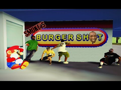 CJ AND SMOKE WORK IN A RESTAURANT - GTA San Andreas Loquendo (Ft. Juegosgamer Z)