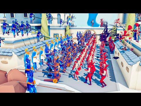 100x ACIENT ARMY ⚔️ vs 💀 100x SPOOKY ARMY  / Totally Accurate Battle Simulator ( TABS )